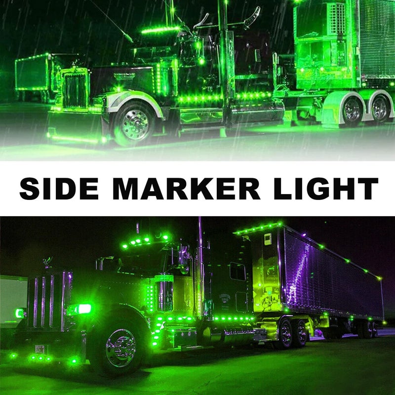 TONDASKY Pack of 4 2" Inch Green LED Light Round Clearance Lamps Side Marker Lights for Truck Trailer tractor Bus 12V - Image 3